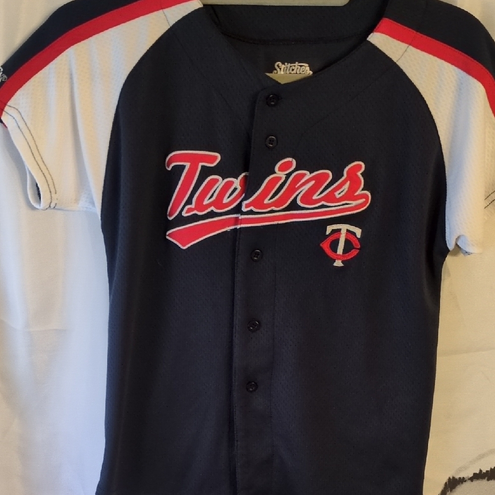 Stitches Kids Twins Navy, White, and Red Jersey
